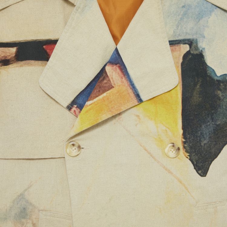 KidSuper Printed Trench Coat Tan