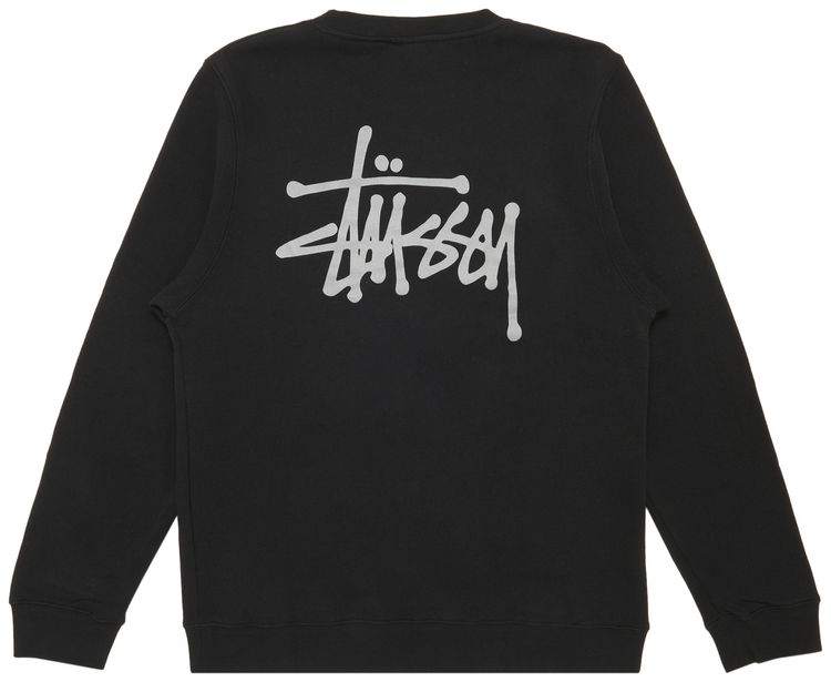 Stussy Basic Logo Crewneck BlackGrey
