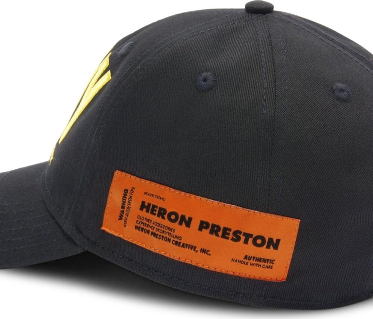 Heron Preston Logo Embroidered Baseball Cap Black