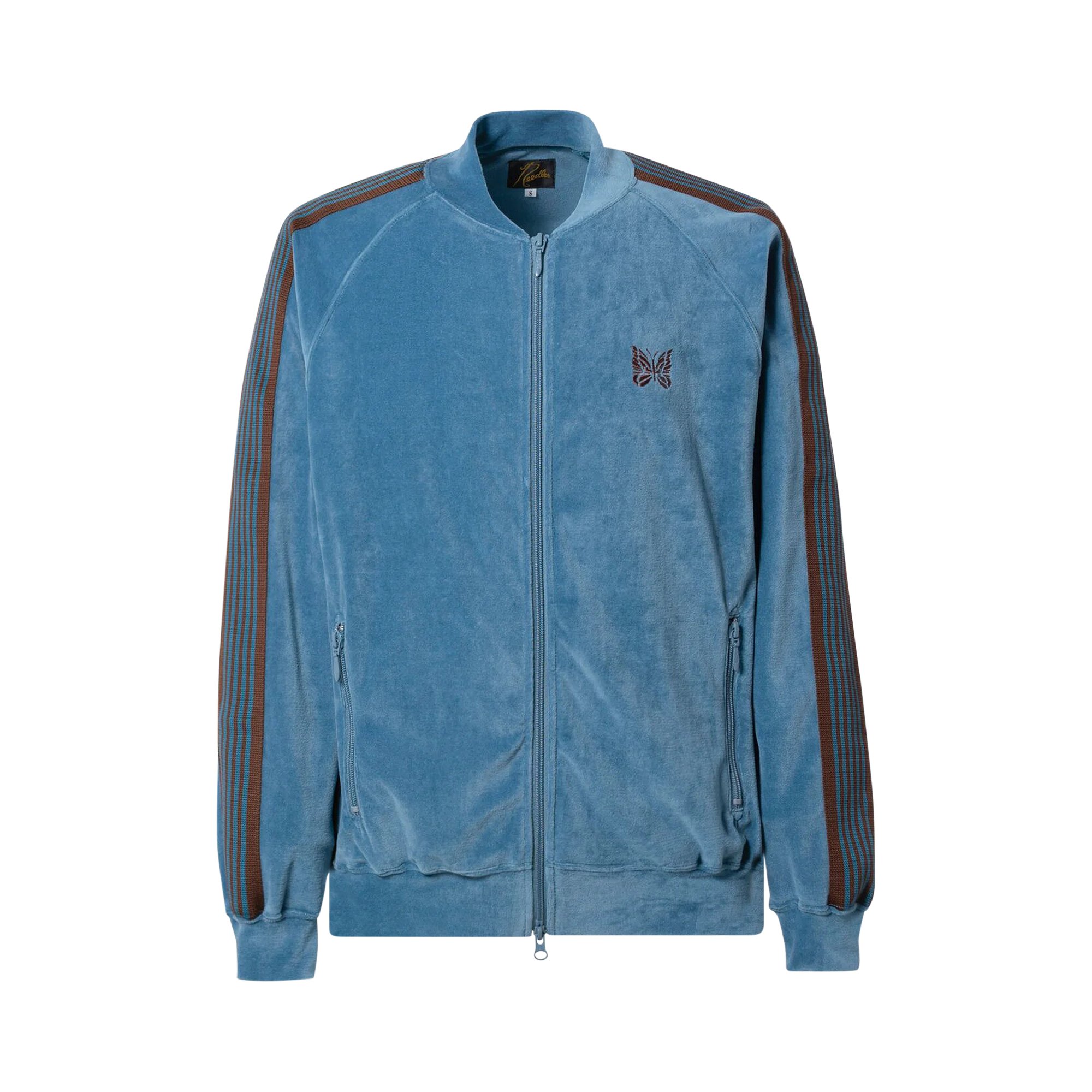Buy Needles Velour Track Jacket 'Blue Grey' - MR291 BLUE | GOAT CA