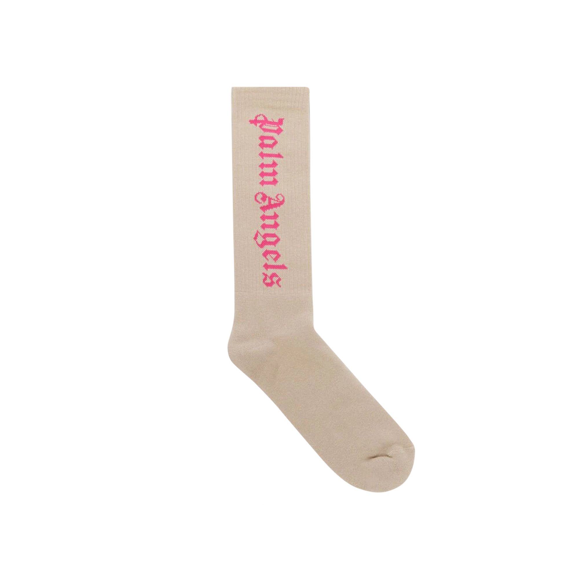 Palm AngelsパームエンジェルスEmbroidered Logo Socks靴下 Palm Angels logo-embroidered Ribbed Socks | White | FARFETCH