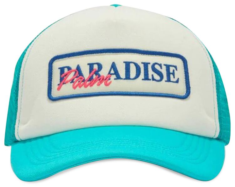 Palm Angels Paradise Palm Trucker Hat Light Blue