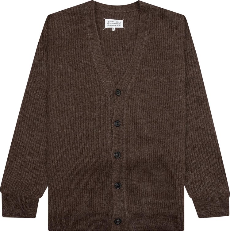 Maison Margiela Button Up Long Sleeve Cardigan Walnut