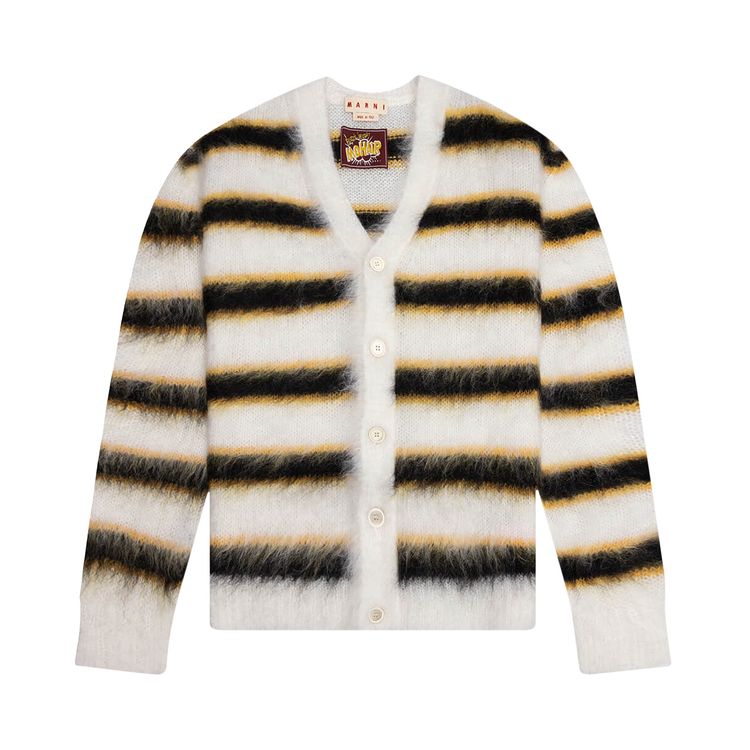 Marni Mohair And Wool Blend Cardigan LilyWhite
