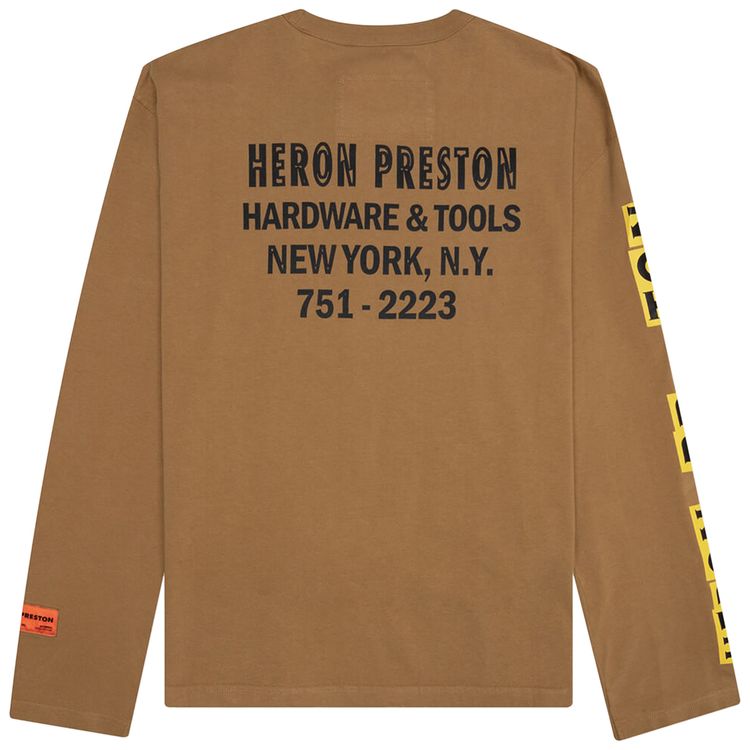Heron Preston Hardware And Tools Long Sleeve Tee Tobacco BrownYellow