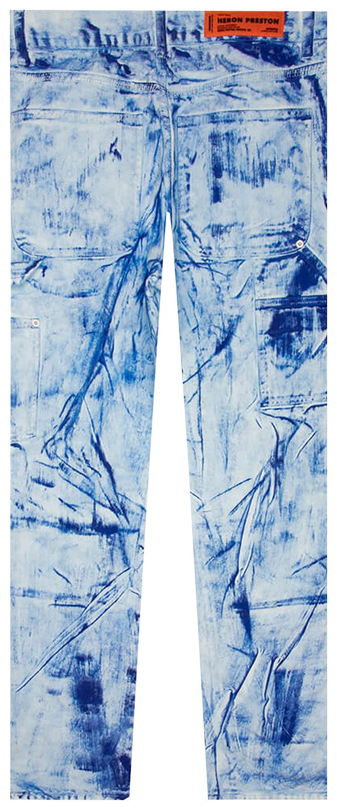Heron Preston Overdyed Spray Canvas Carpenter Jeans Blue