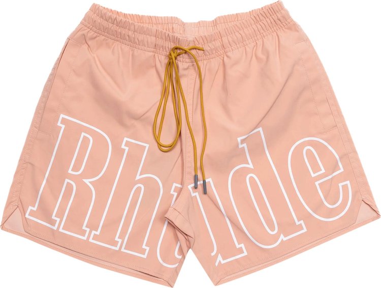 Rhude Logo Swim Trunk 'Salmon Pink'