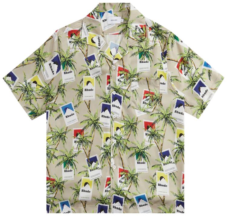 Rhude Cigarette Print Button Up TaupeMulticolor