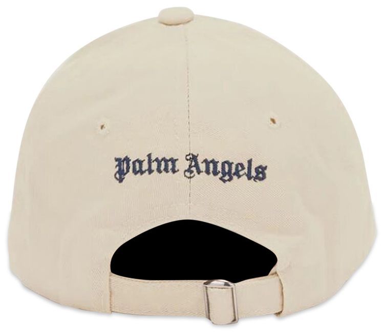 Palm Angels Ripped Logo Cap BeigeBlack