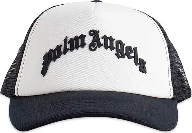 Buy Palm Angels Curved Logo Trucker Cap 'Black' - PMLB068S23FAB0011010 ...