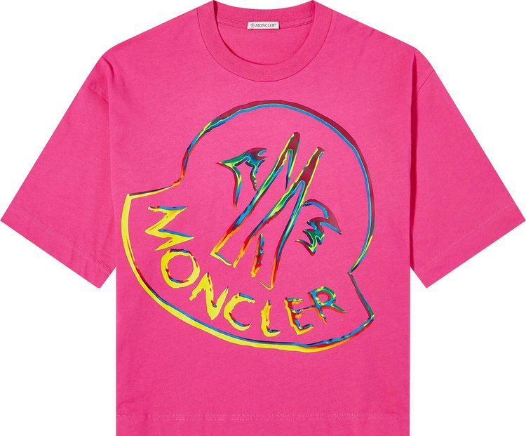 Moncler Rainbow Logo Tee 'Bright Pink'