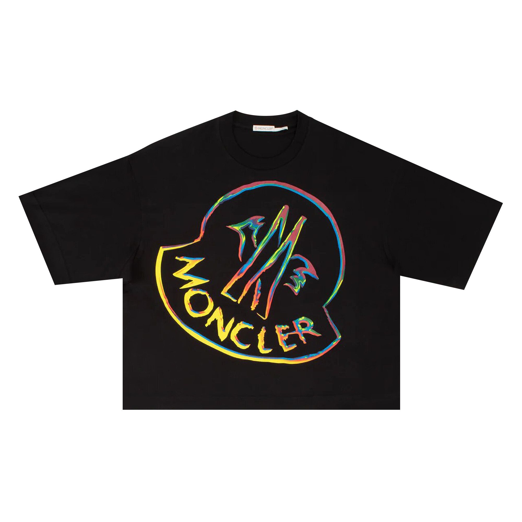 Buy Moncler Rainbow Logo Tee 'Black' - 8C000 26 899SP 999 | GOAT