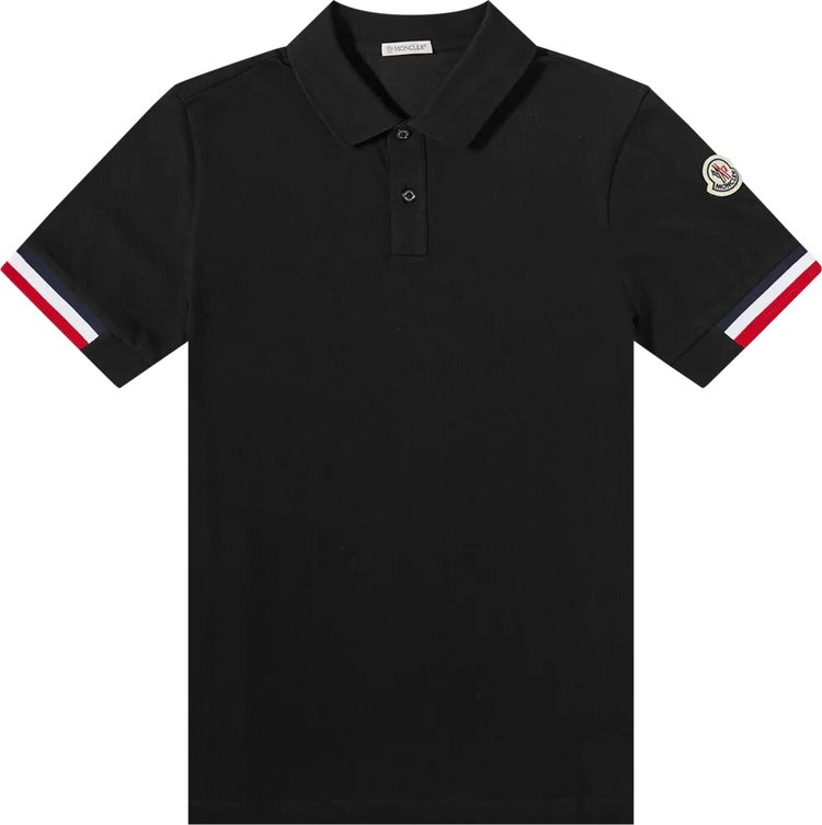 Moncler Logo Patch Short-Sleeve Polo Shirt 'Black'