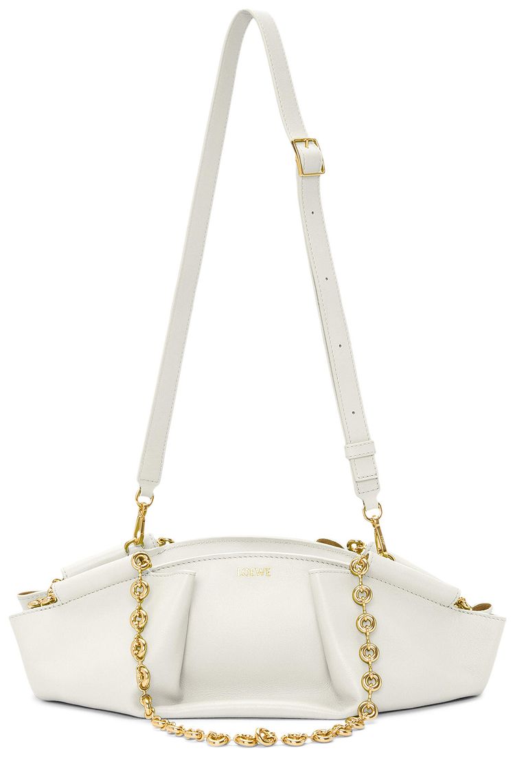 Loewe Paseo Chain Small Bag Soft White