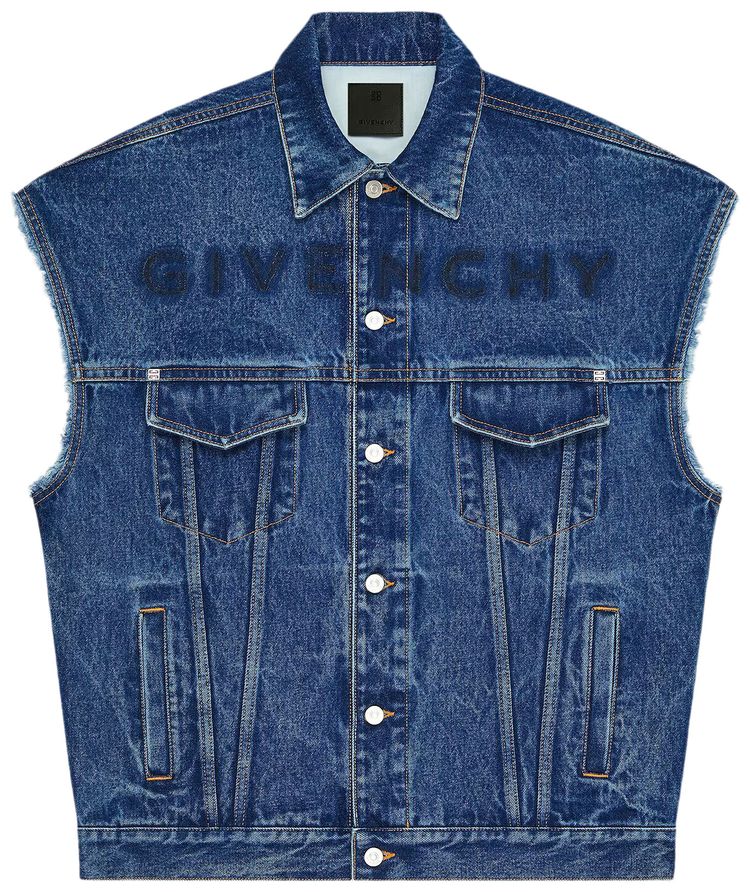 Givenchy Oversized Sleeveless Jacket Indigo