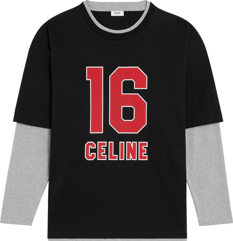 CELINE 16 Skater T-Shirt 'Black/Gey/Red'