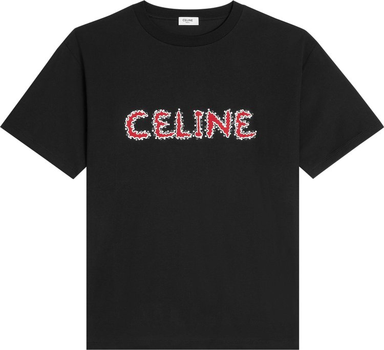 CELINE Logo T-Shirt 'Black/Red'