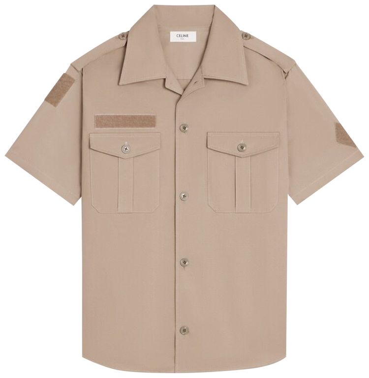 CELINE Short-Sleeve Woven Shirt 'Beige'