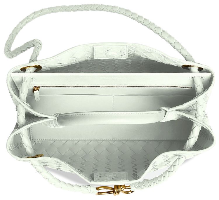 Bottega Veneta Medium Andiamo Intrecciato Bag GlacierBrass