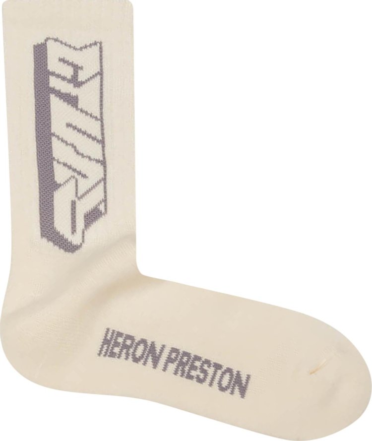 Heron Preston CTNMB Spray Long Socks Off WhiteGrey