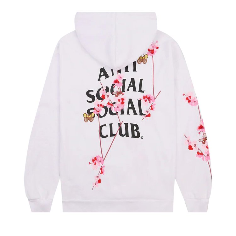 Anti Social Social Club Kkoch Butterflies Full Embroidery Hoodie White