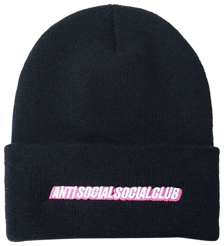 Anti Social Social Club Mr Bean Knit Cap Black