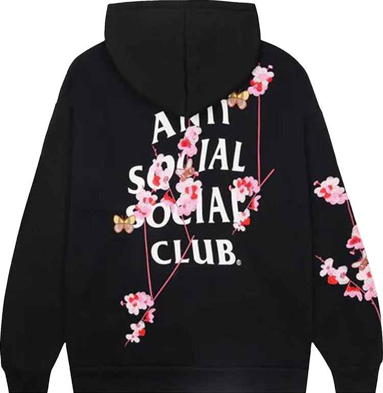 Anti Social Social Club Kkoch Butterflies Full Embroidery Hoodie Black