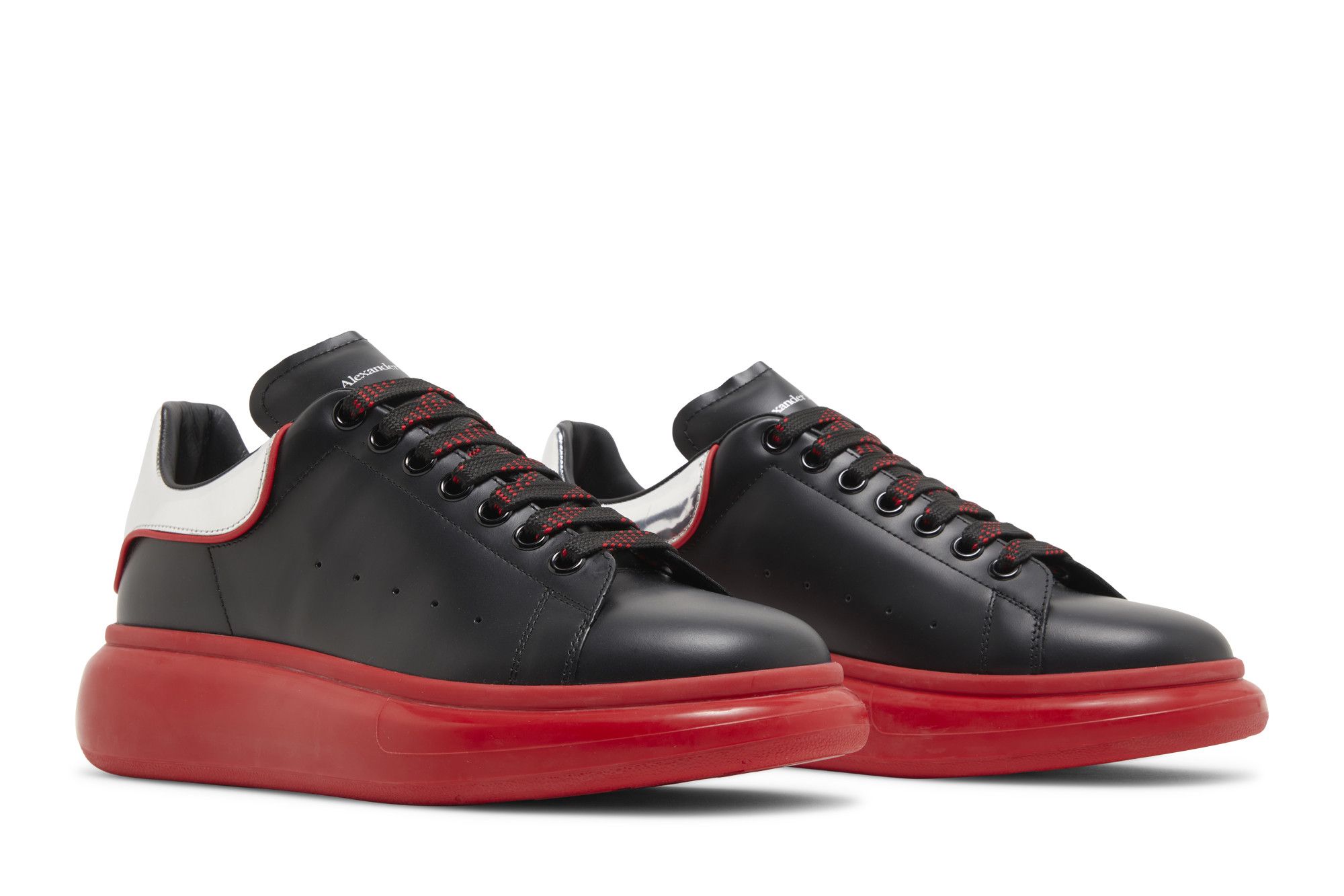 Buy Alexander McQueen Oversized Sneaker Black Silver Lust Red 705068 WIBNZ 1091 GOAT SA