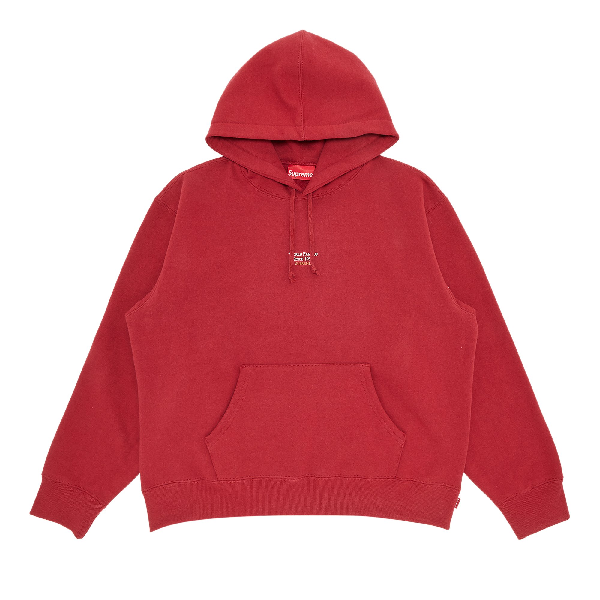 Buy Supreme World Famous Micro Hooded Sweatshirt 'Dark Red