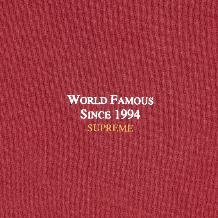 Supreme World Famous Micro Hooded Sweatshirt Dark Red