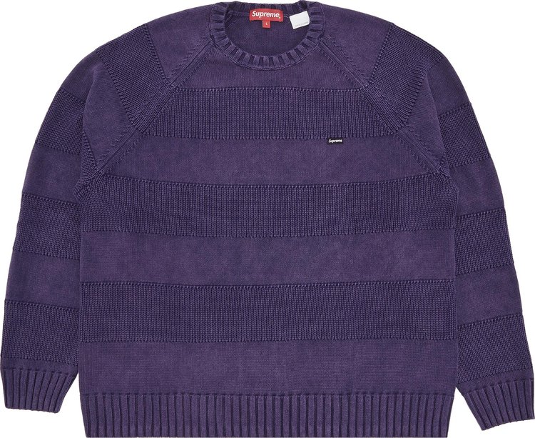 Supreme Small Box Stripe Sweater 'Purple'