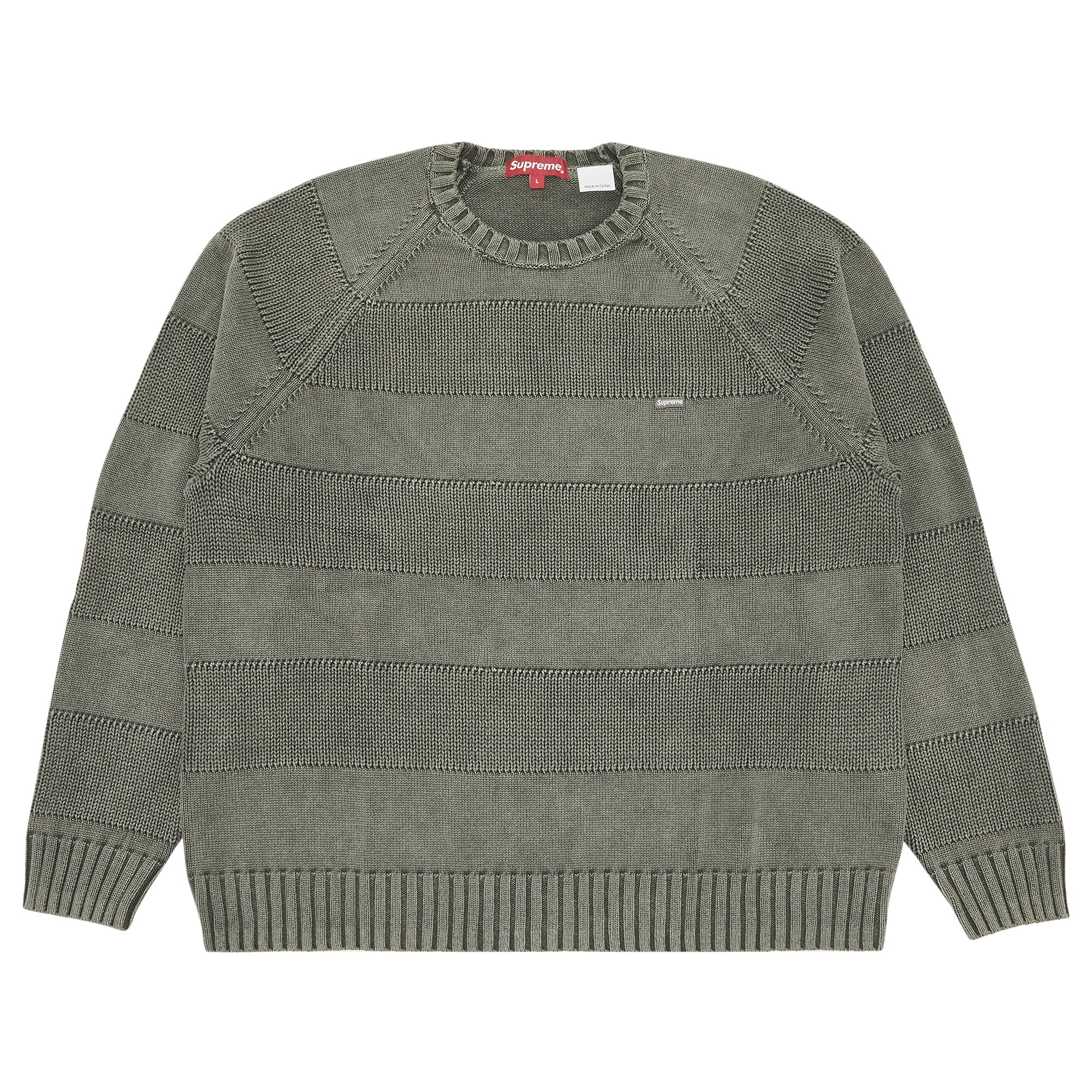 Supreme Small Box Stripe Sweater 'Light Olive'