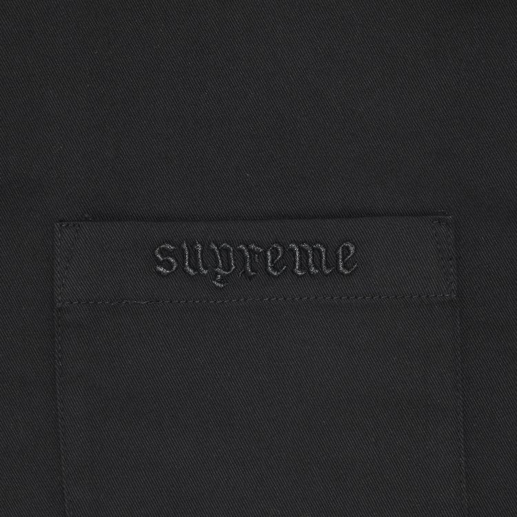 Supreme Croc Patch Short Sleeve Work Shirt Black