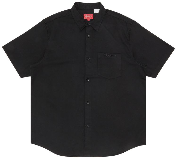 Supreme Croc Patch Short Sleeve Work Shirt Black