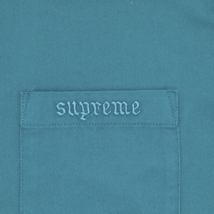 Supreme Croc Patch Short Sleeve Work Shirt Teal