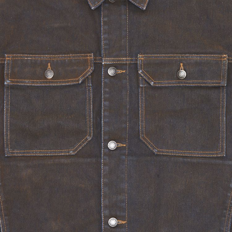 Supreme Flocked Denim Trucker Jacket Gold