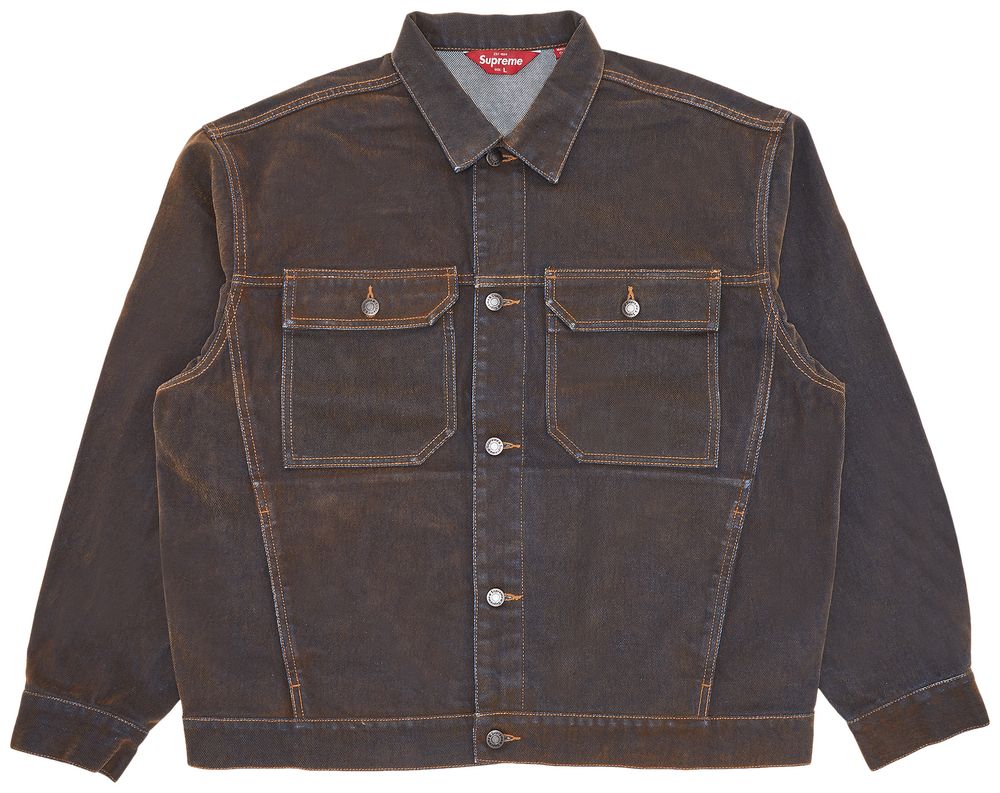 Buy Supreme Flocked Denim Trucker Jacket 'Gold' SS23J16 GOLD GOAT