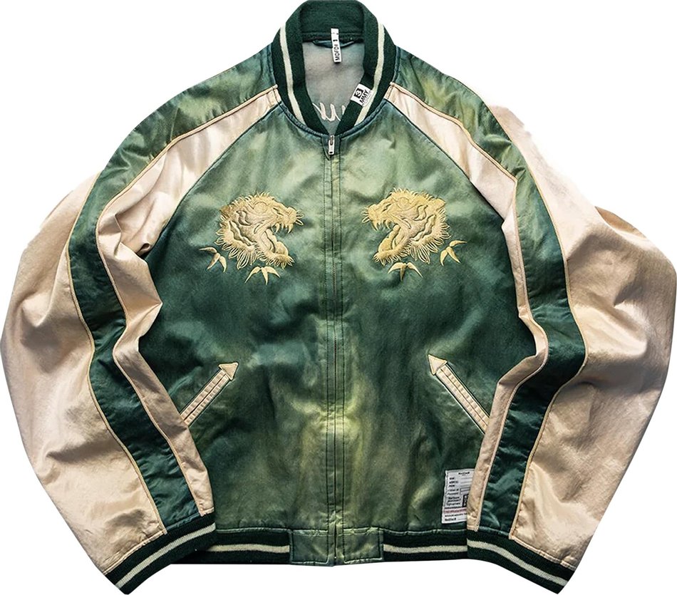 Buy Maison Mihara Yasuhiro Sukajan Souvenir Jacket 'Green' - J10BL051 ...