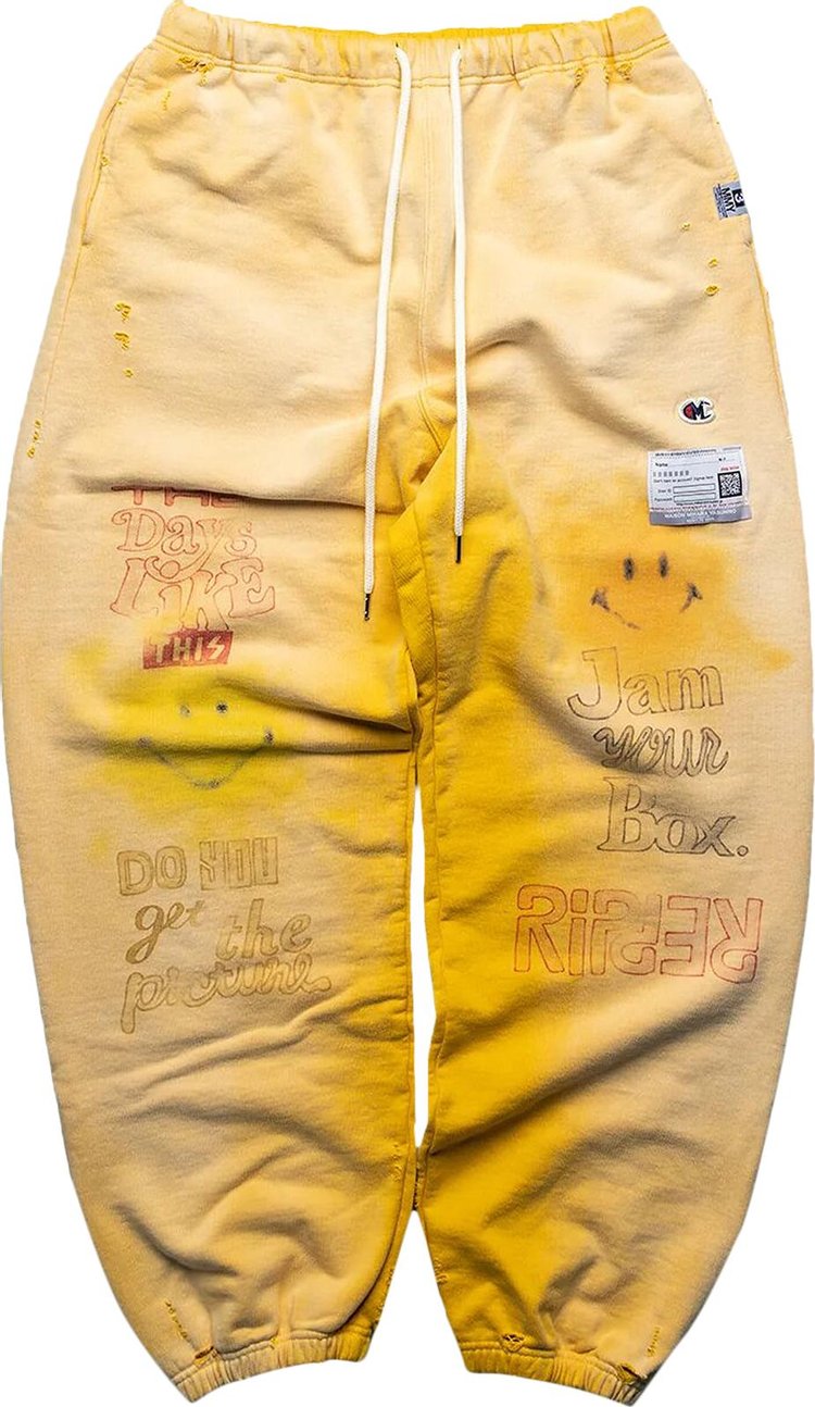 Maison Mihara Yasuhiro Bleached Sweatpants 'Yellow'