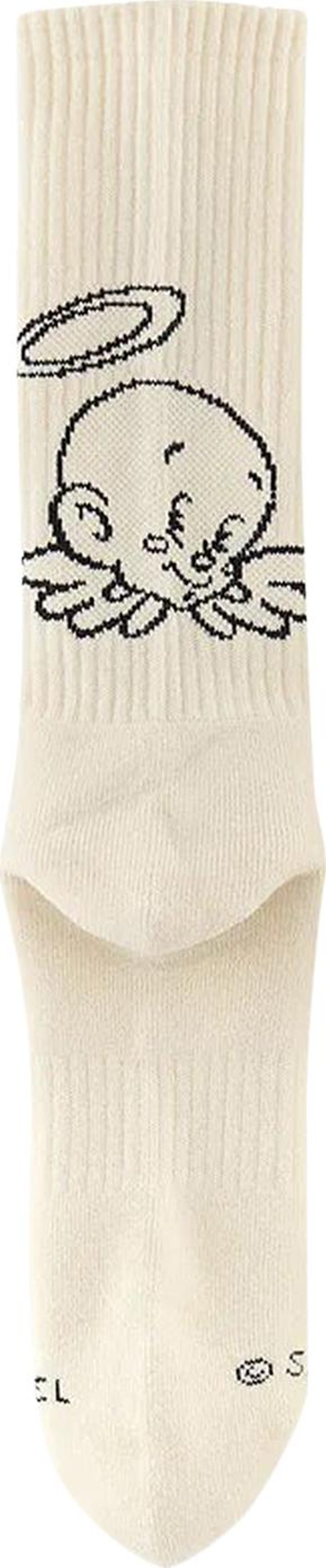 Saint Michael Angel Socks Ecru