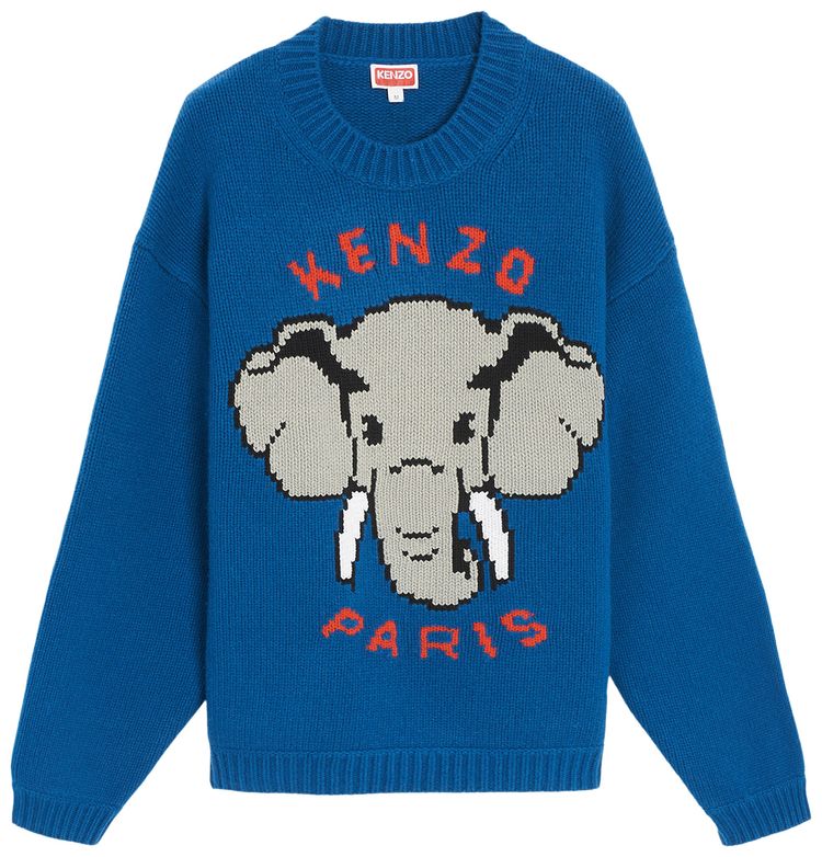 Kenzo Pixel Elephant Jumper Cyan
