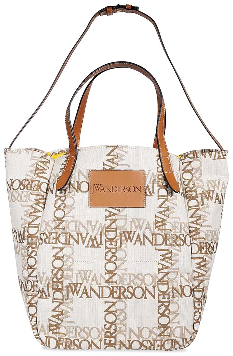 JW Anderson Belt Logo Tote Bag NaturalPecan