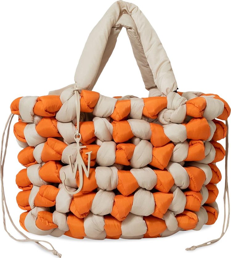 JW Anderson Large Knotted Tote Bag 'White/Orange'