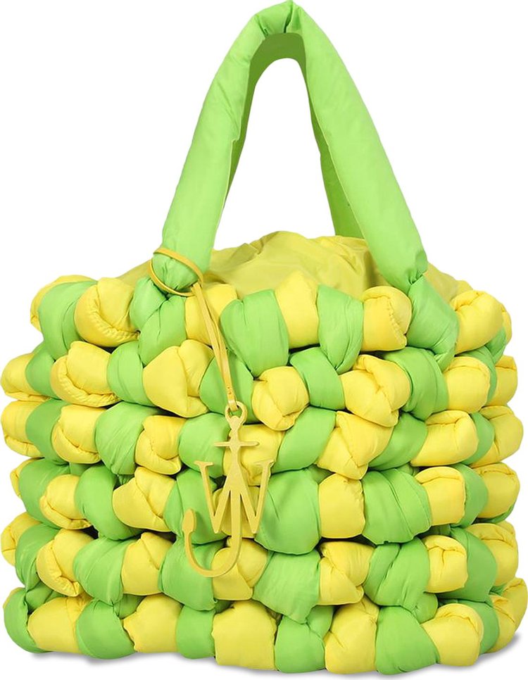 JW Anderson Large Knotted Tote Bag 'Green/Yellow'