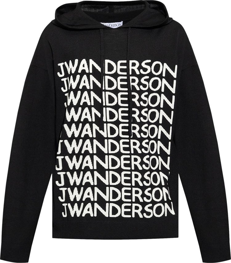 JW Anderson Repeat Logo Hoodie 'Black/White'