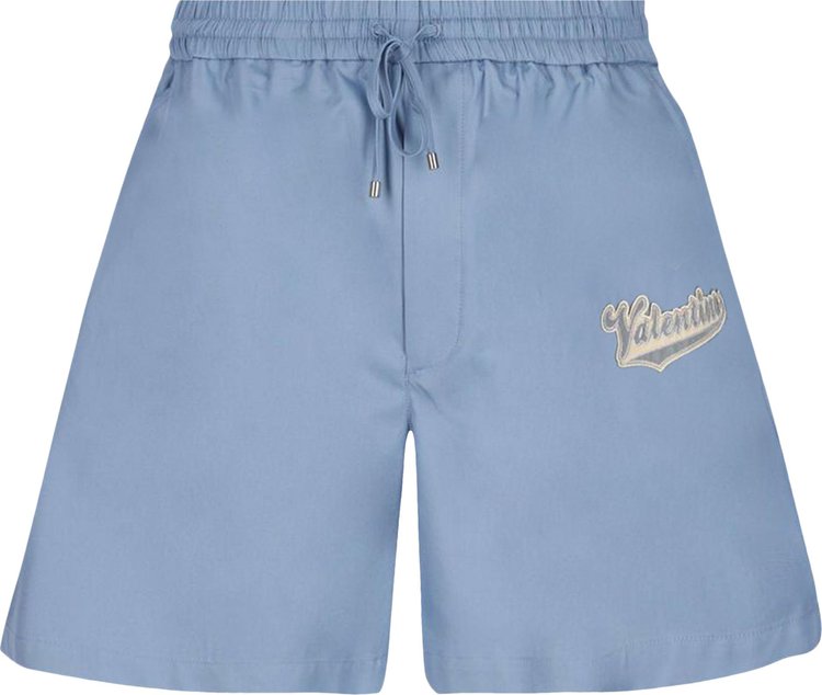 Valentino Logo Patch Drawstring Shorts 'Blue'