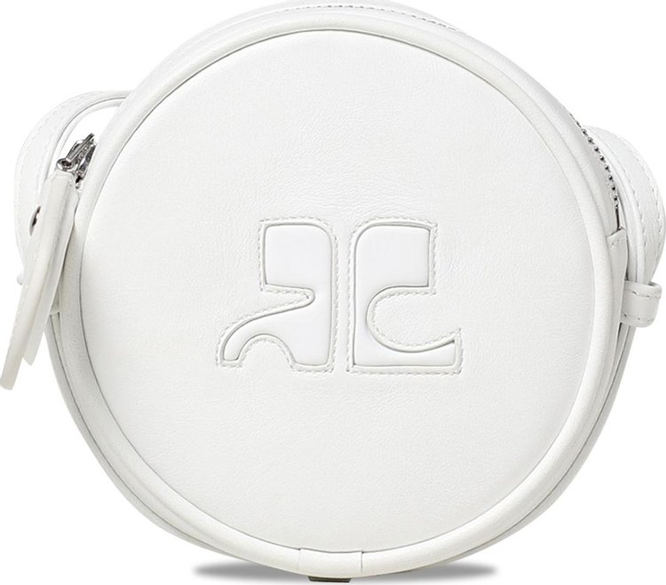Courrèges Logo Patch Circle Leather Bag 'Heritage White'