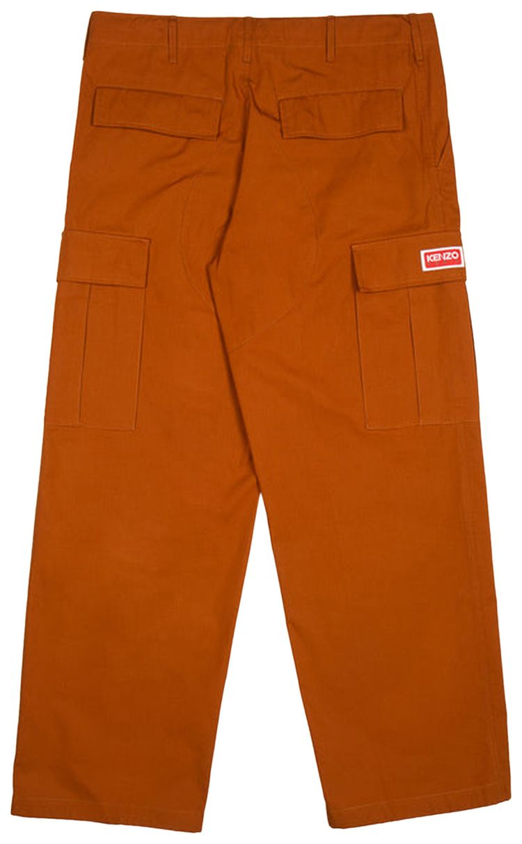 Kenzo Mid Rise Straight Leg Cargo Pants Dark Camel