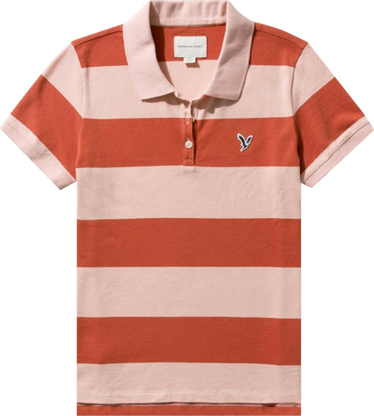 Kenzo Logo Patch Striped Polo Shirt 'Medium Red'