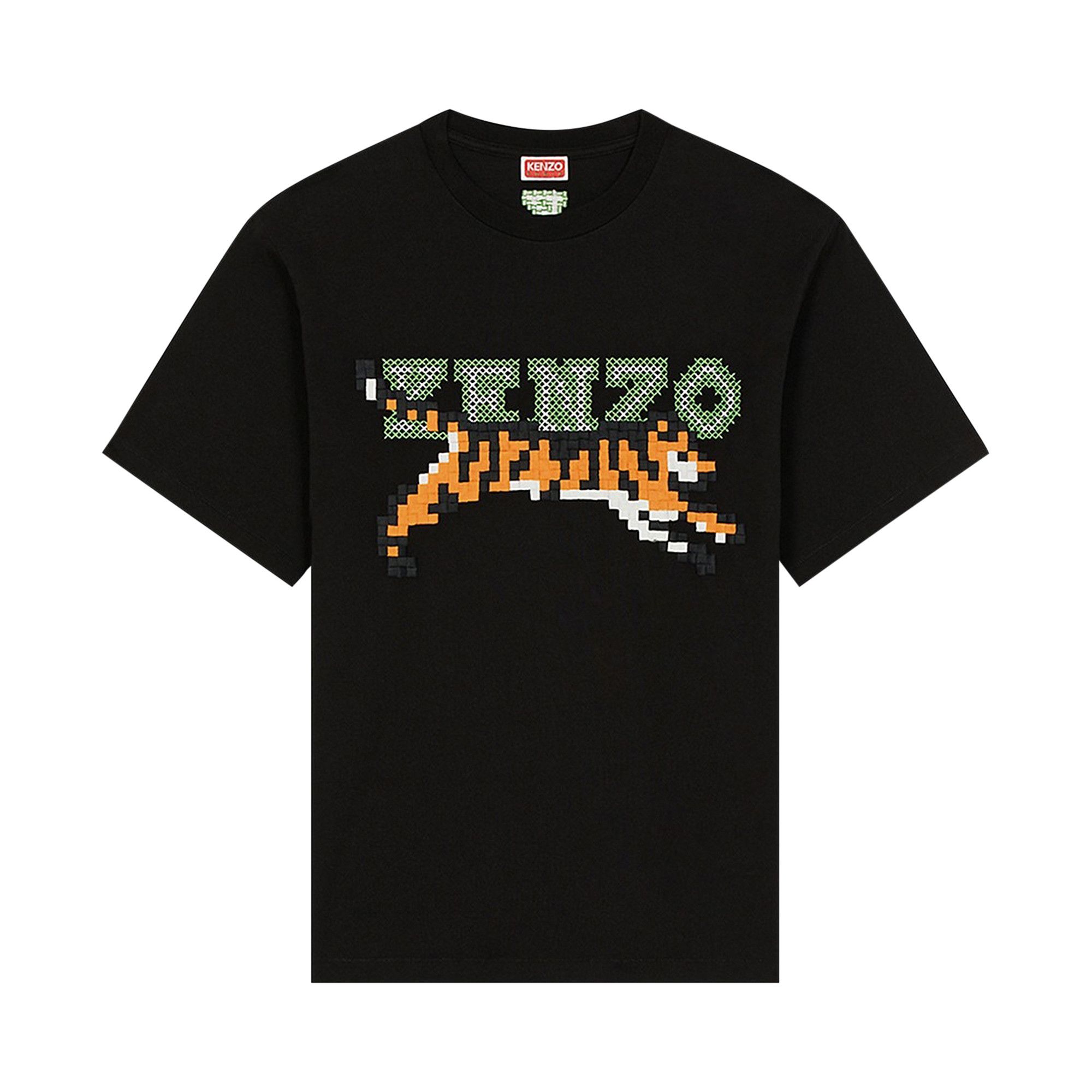 Buy Kenzo Pixel Tiger Classic T-Shirt 'Black' - FD52TS0124SG 99J